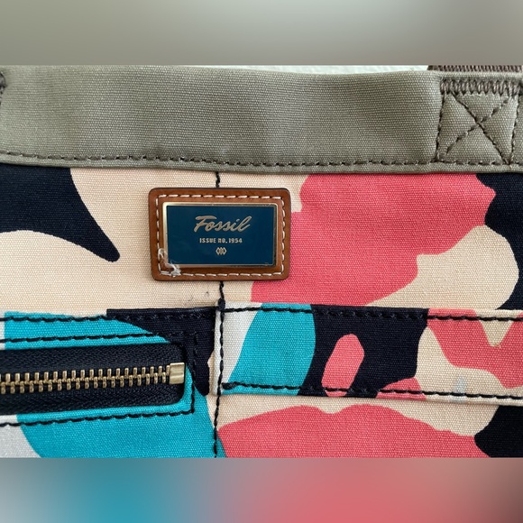 Fossil large vibrant colored tote bag ~ - Picture 8 of 12